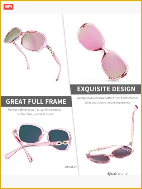 Vintage Square Polarized Sunglasses UV400 Travel Driving Fashion Arcuate B2526